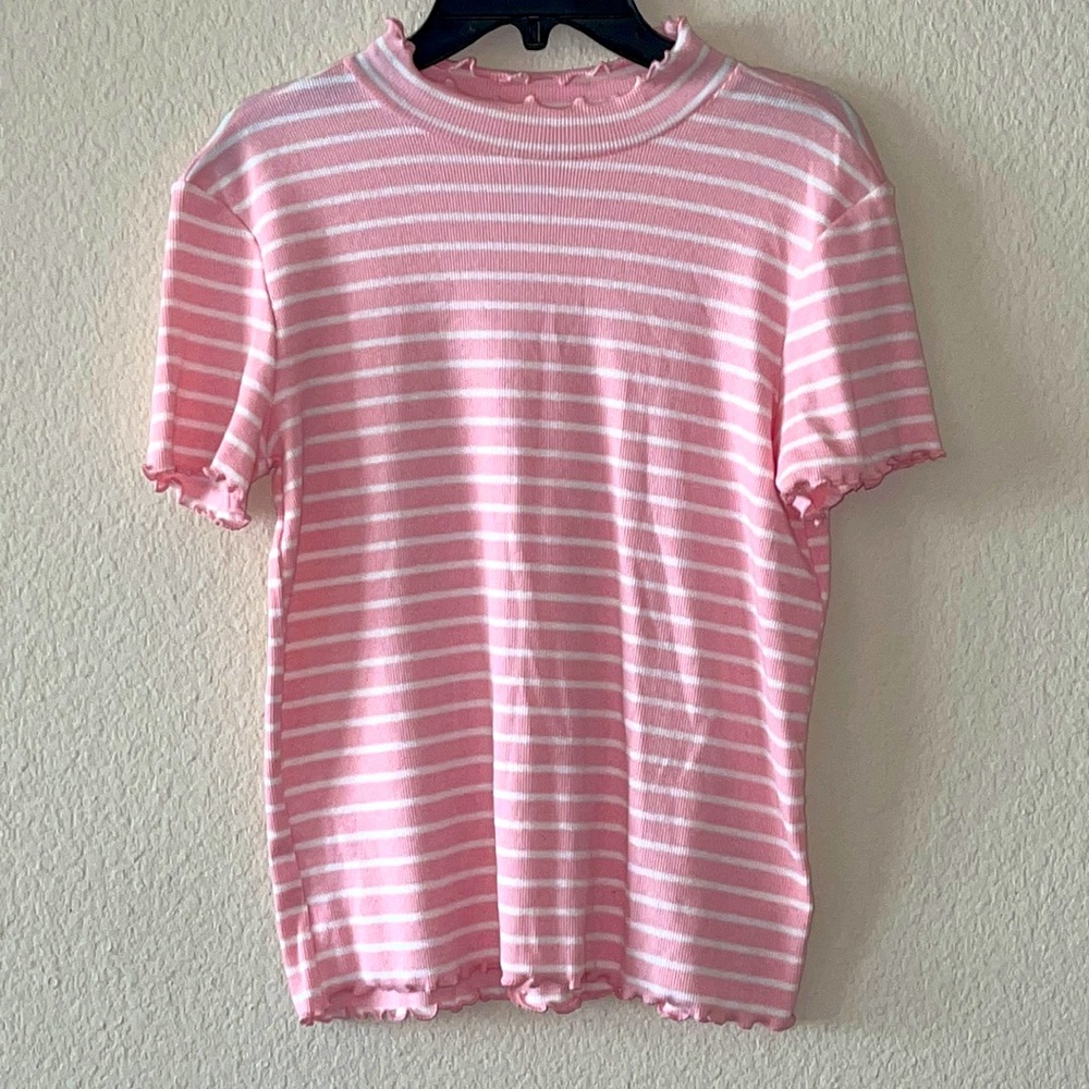 Pink & White Striped Shirt